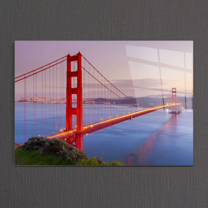 Bourneo Dekoratif Yatay Cam Tablo Golden Gate Bridge San Francisco