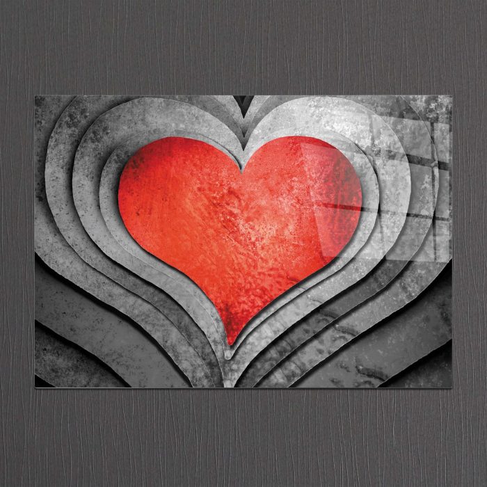 Bourneo Dekoratif Yatay Cam Tablo Heart in Hearts