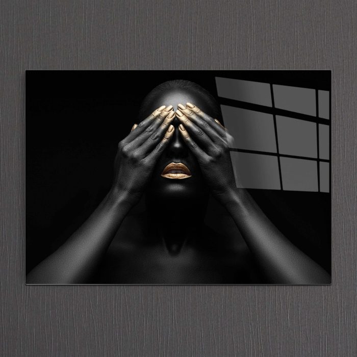 Bourneo Dekoratif Yatay Cam Tablo See No Evil