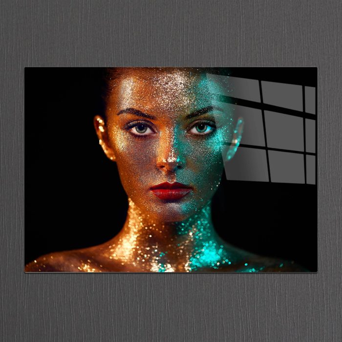 Bourneo Dekoratif Yatay Cam Tablo Shining Make-up