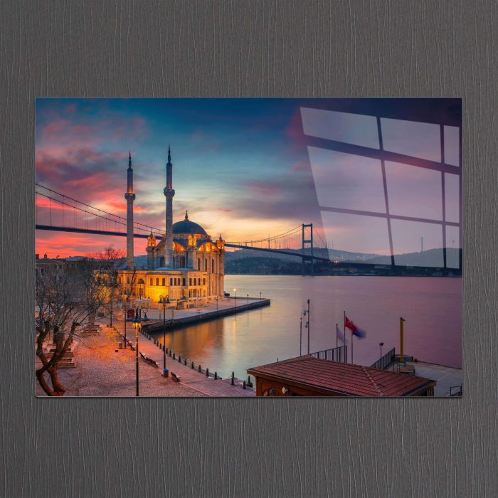 Bourneo Dekoratif Yatay Cam Tablo Ortaköy Camii