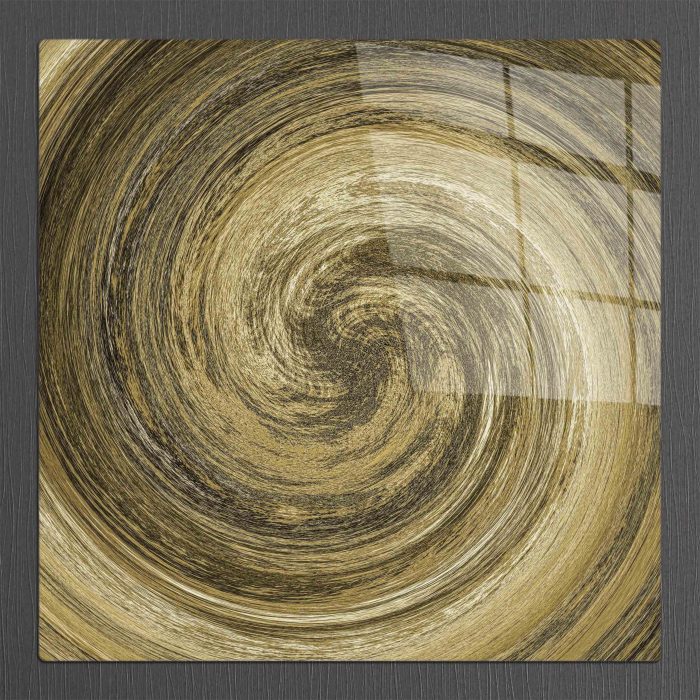 Bourneo Dekoratif Kare Cam Tablo Abstract Spiral Strips