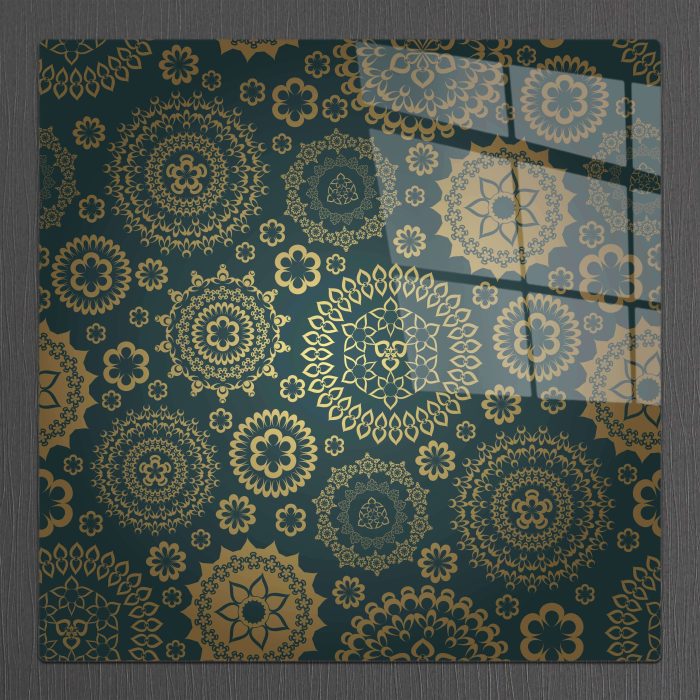 Bourneo Dekoratif Kare Cam Tablo Illustration Shapes 1