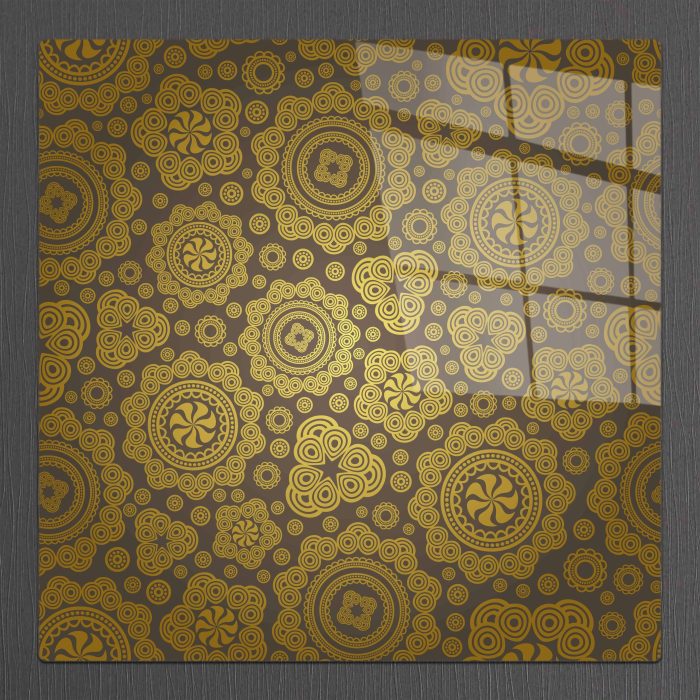 Bourneo Dekoratif Kare Cam Tablo Illustration Shapes 2