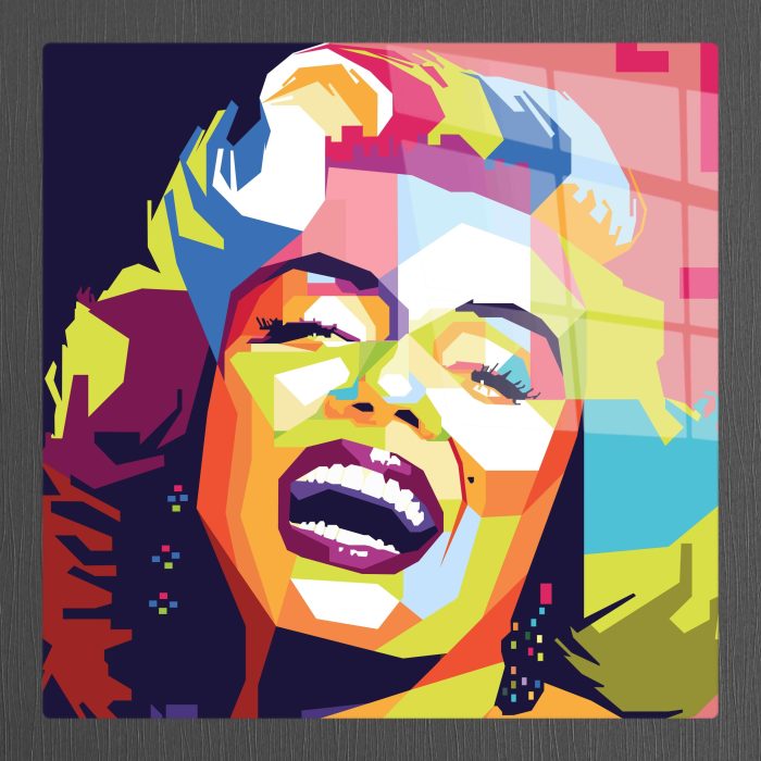 Bourneo Dekoratif Kare Cam Tablo Pop Art Marilyn Monroe