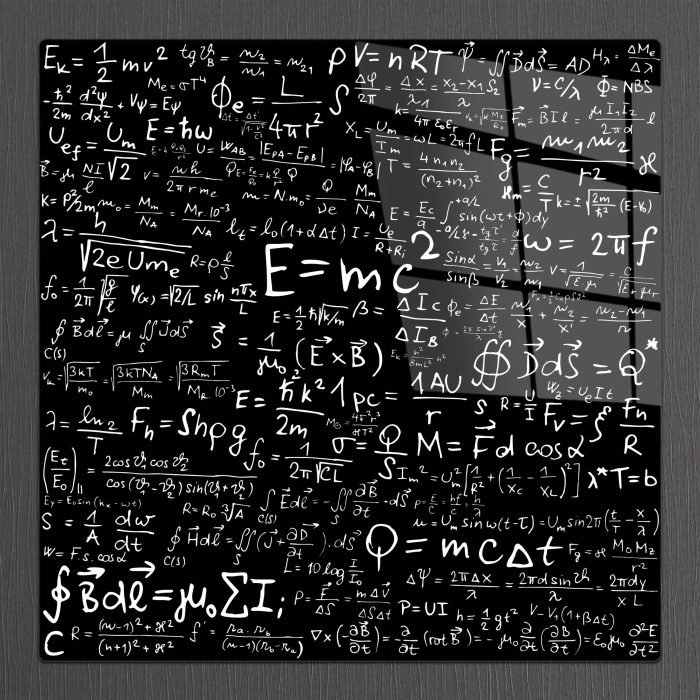 Bourneo Dekoratif Kare Cam Tablo Mass Energy Equivalence