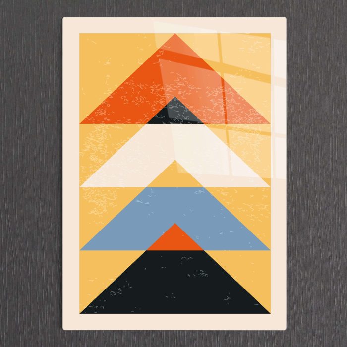 Bourneo Dekoratif Dikey Cam Tablo Abstract Cubic Shapes 3