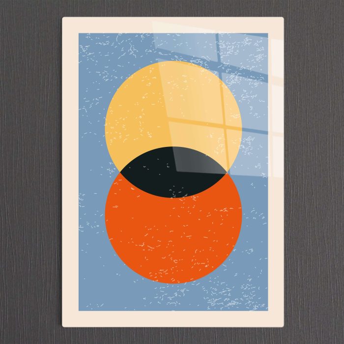 Bourneo Dekoratif Dikey Cam Tablo Abstract Cubic Shapes 4