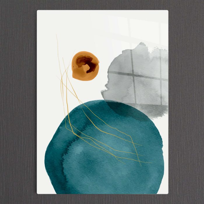 Bourneo Dekoratif Dikey Cam Tablo Abstract Art 3