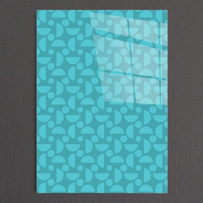 Bourneo Dekoratif Dikey Cam Tablo Abstract Blue Seventies