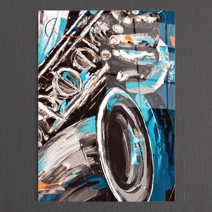 Bourneo Dekoratif Dikey Cam Tablo Abstract Saxophone