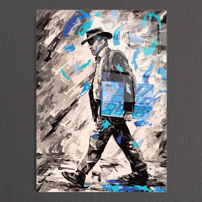 Bourneo Dekoratif Dikey Cam Tablo Abstract Walking With Musical Notes