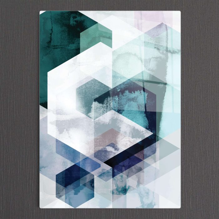 Bourneo Dekoratif Dikey Cam Tablo Abstract Cubics