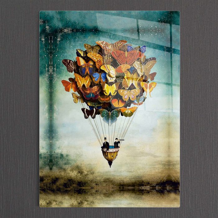Bourneo Dekoratif Dikey Cam Tablo Butterfly Balloon