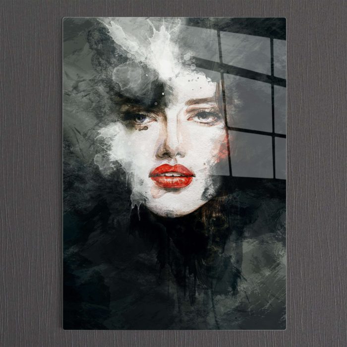 Bourneo Dekoratif Dikey Cam Tablo Beauty of Black