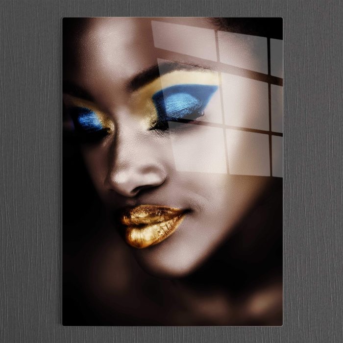 Bourneo Dekoratif Dikey Cam Tablo African Woman with Make-up
