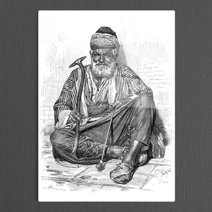 Bourneo Dekoratif Dikey Cam Tablo Vintage Illustration 1881