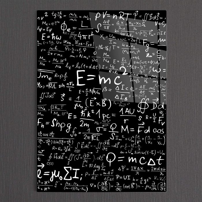 Bourneo Dekoratif Dikey Cam Tablo Mass Energy Equivalence